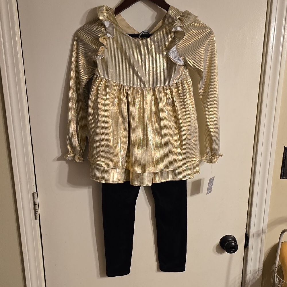 Tahari Gold and Black Girls Outfit